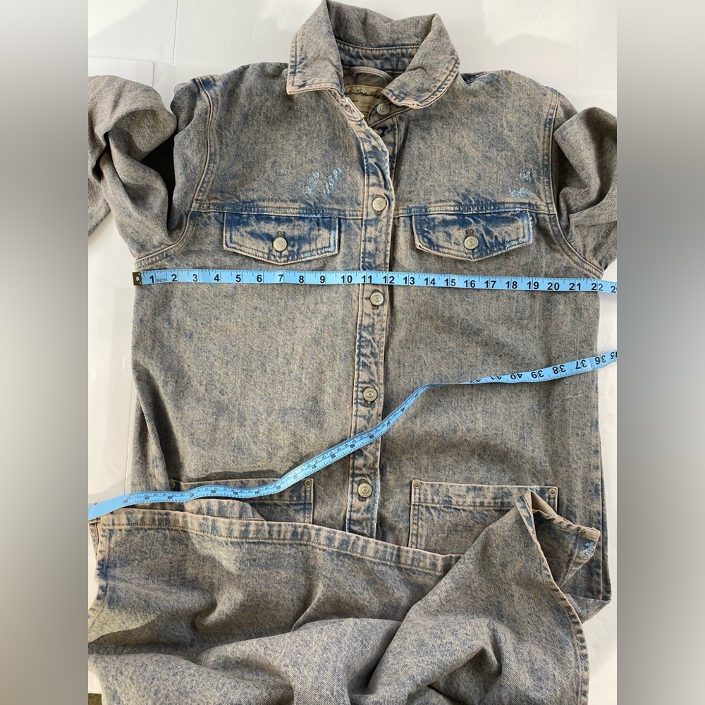 Free People Anna Lou Denim Duster NWOT Small - Picture 7 of 15